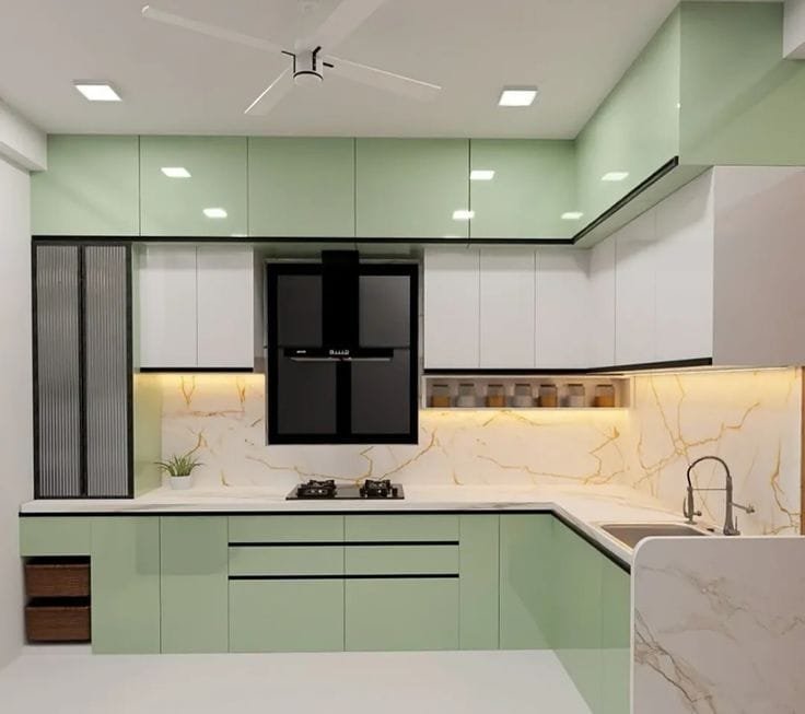 Grey Modular Kitchen